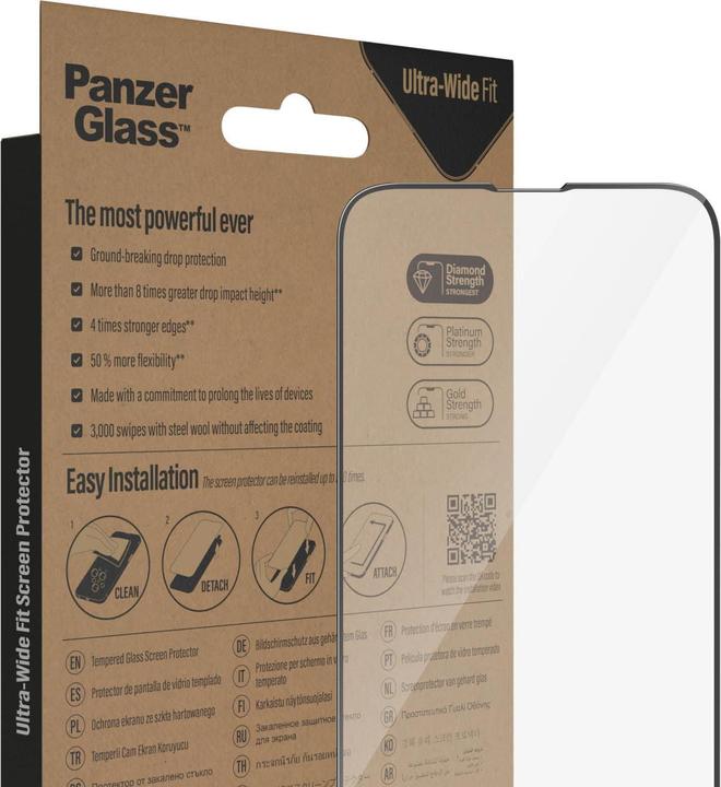 Immagine prodotto PanzerGlass Vestibilità ultra-ampia (1 Pezzo/i, Apple iPhone 13, Apple iPhone 14, Apple iPhone 13 Pro)