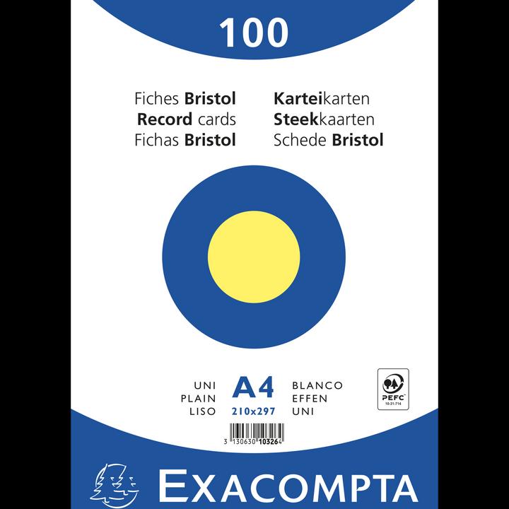 Produktbild Exacompta Karteikarten (210 x 297 mm, 205 g/m², 100 x)