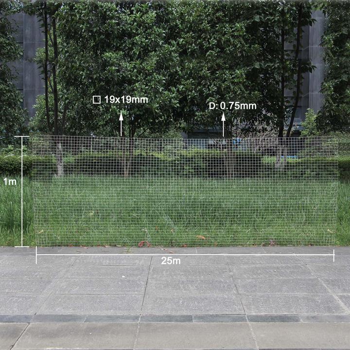 Actual product image Wiltec Wire mesh fence 1mx25m 0.75mm 19x19mm wire mesh galvanised steel roll