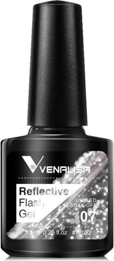 Produktbild Venalisa Gellack Reflective Neon Disco Gel BD07 (Silber Glitzer, Gel-Effekt Nagellack)