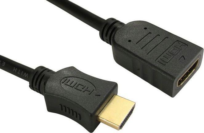 Image du produit Rs Pro Câble HDMI A HDMI mâle B HDMI femelle 4K max, 1m, noir (1 m, HDMI)