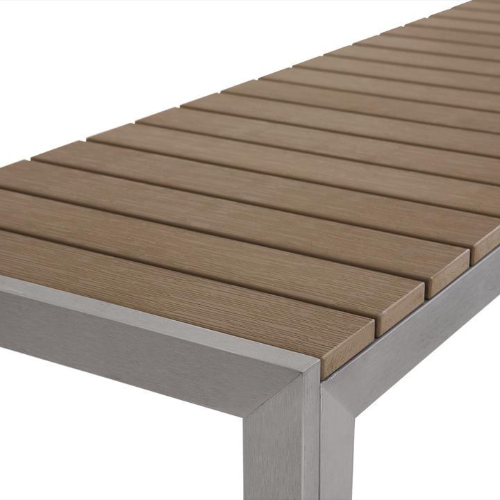 Immagine prodotto Beliani Set di mobili da giardino in legno artificiale colore legno chiaro 2 panchine NARDO (180 cm)