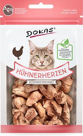 Image du produit Dokas Friandise pour chat Coeurs de poulet lyophilisés 15 g (Adulte, 1 pcs, 15 g)