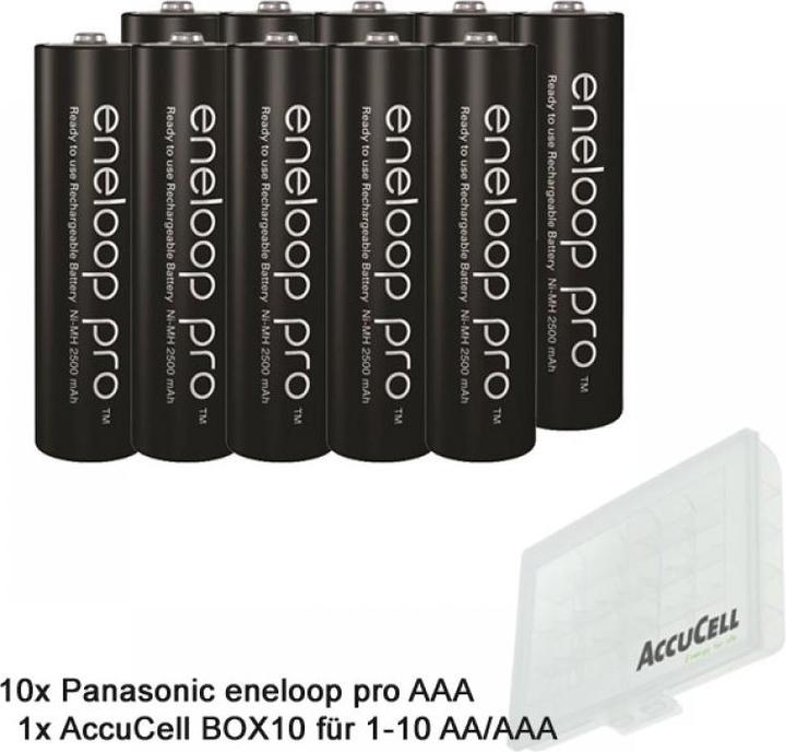 Produktbild AccuCell Akku eneloop pro, AAA Micro, 500 Ladezyklen, geringe Selbstentladung, mit Box (1 Stk., AAA, 930 mAh)