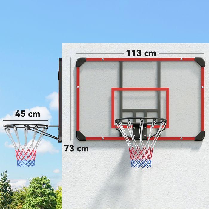 Produktbild Swisshandel24 Basketballkorb, Basketballbrett mit Korb, Wandmontage, für Outdoor, Stahl, rot
