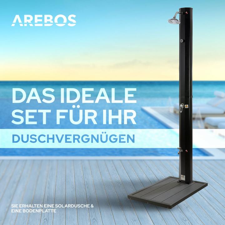 Produktbild Arebos Solardusche mit Bodenplatte