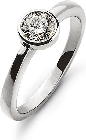 Immagine prodotto Natsumi Schmuck Anello con diamante in oro bianco 18K/750 0,25 ct H si (54, Oro 750/18 K)