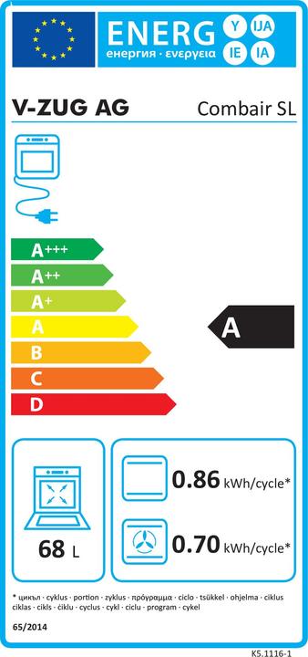 Energie-Label V-Zug Combair SL