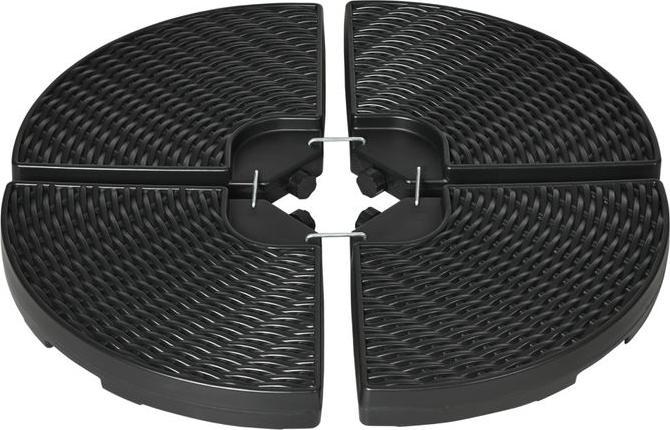 Immagine prodotto Swisshandel24 Peso per ombrellone a sbalzo in 4 pezzi, riempibile con 52 kg di acqua o 68 kg di sabbia, HDPE, nero