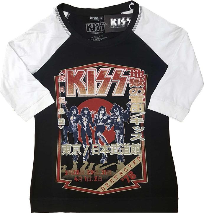 KISS Destroyer Tour 78 (Black, Wh) Raglan (Girlie) (XL)