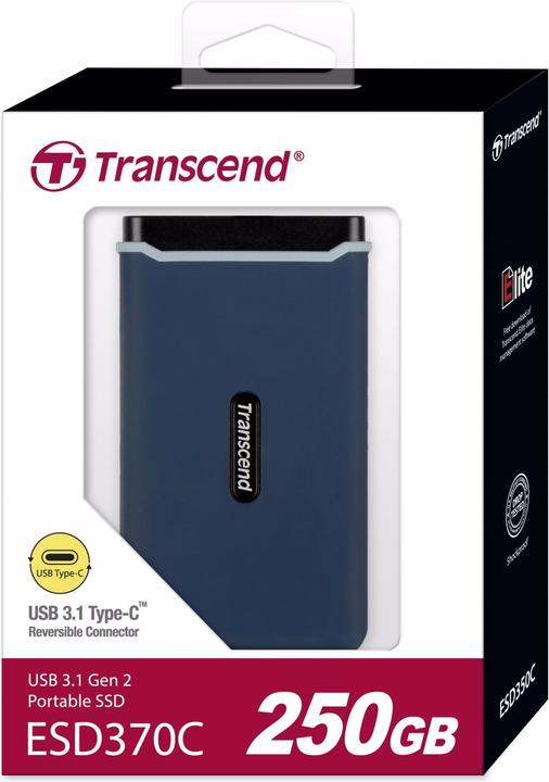 Actual product image Transcend SSD ESD370C 250GB USB-C USB 3.1 Gen 2 (250 GB)