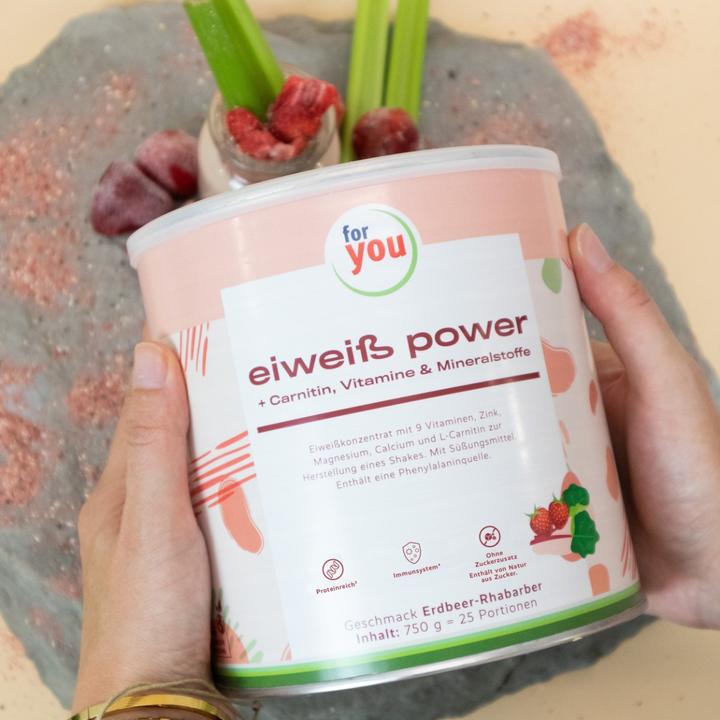 Produktbild For You whey protein isolate - Joghurt-Himbeere (Erdbeer-Rhabarber, 1 Stk., 750 g)