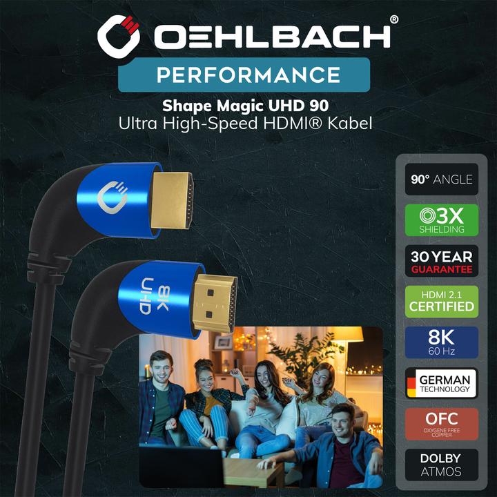 Actual product image Oehlbach HDMI AV connection cable (1x HDMI plug - 1x HDMI plug) 2 m Black (2 m, HDMI)