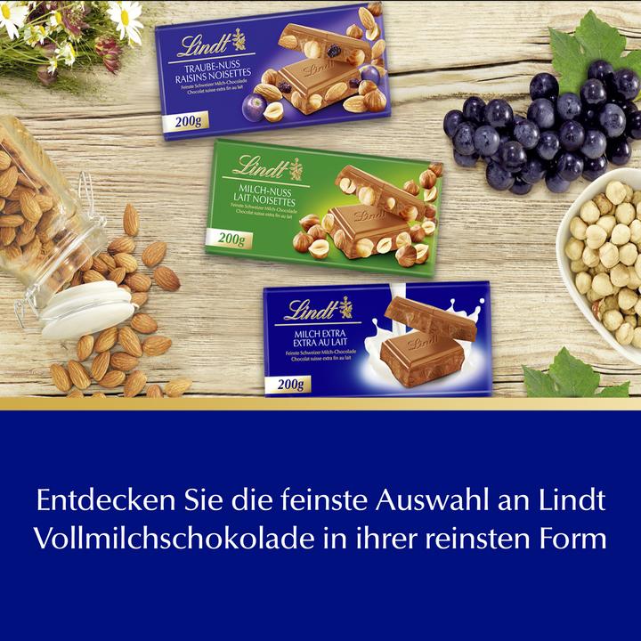 Image du produit Lindt Tablette de chocolat au lait raisin noisette (200 g)