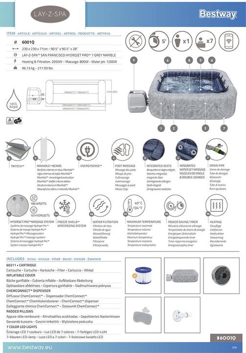 Image du produit Bestway Lay-Z-Spa San Fran cisco HydroJet Pro (7 pers.)