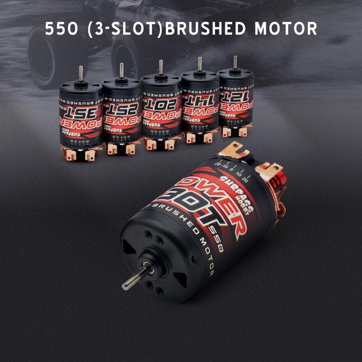 Actual product image Surpass Hobby 550 brushed motor 3-slot 14T