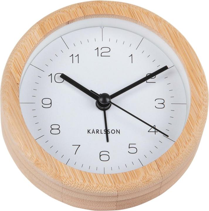 Produktbild Karlsson Klassischer Wecker Neat Round Bambus / Weiss
