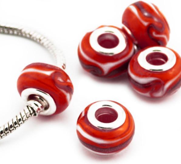 Image du produit Hermex Verre Bead argenté 925 - Argenté bordeaux (Alliage métallique et verre)