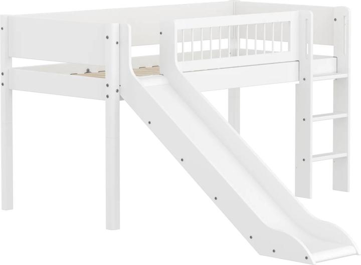 Immagine prodotto Flexa Letto semi-alto bianco con montanti a scala dritta e scivolo (90 x 200 cm)