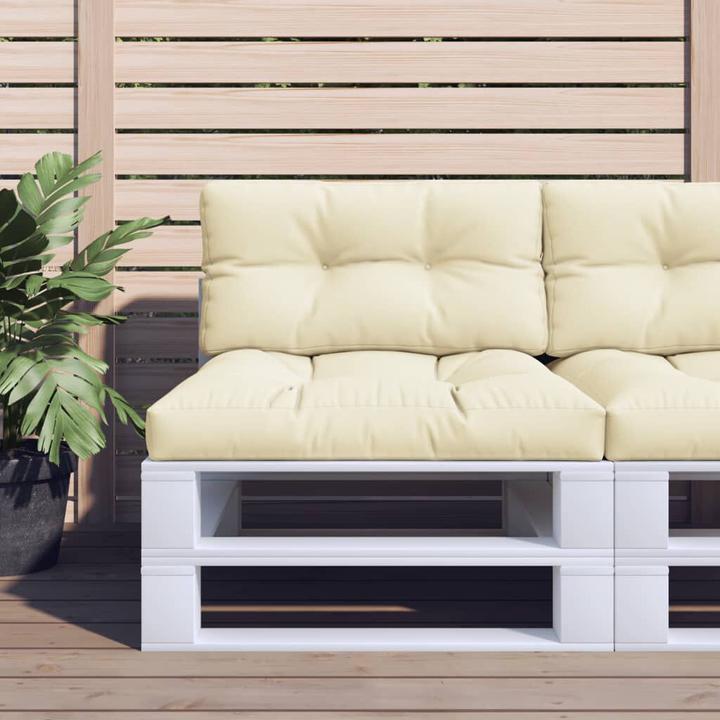 Image du produit VidaXL Coussin de palette Coussin d'assise de palette 2 pièces Crème Tissu (70 x 70 x 12 cm)