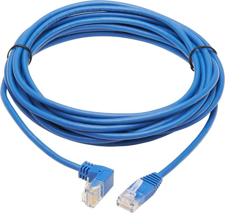 Actual product image Eaton Down-Angle Cat6 Gigabit Molded Slim UTP Ethernet Cable RJ45 Right-Angle Down M to RJ (U/UTP, CAT6, 6.10 m)