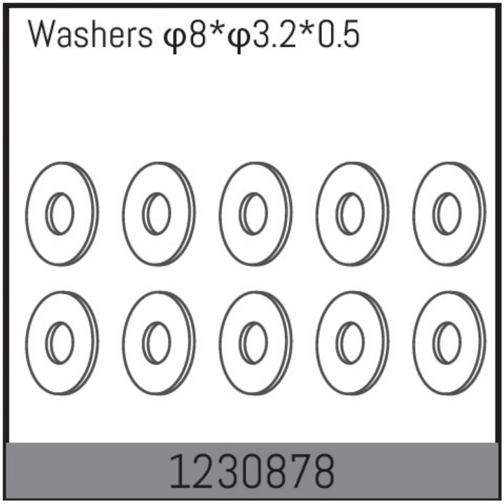 Absima 8*3.2*0.5 Unterlegscheibe (10)