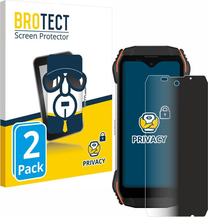 Produktbild BROTECT Sichtschutzfolie Anti-Spy Privacy Folie Blaulicht-Schutz (2 Stück, Blackview P6000)