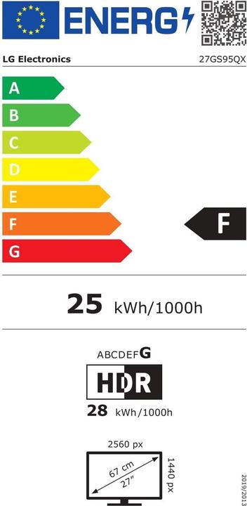 Etichetta energetica LG UltraGear 27GS95QX-B (2560 x 1440 pixel, 27")