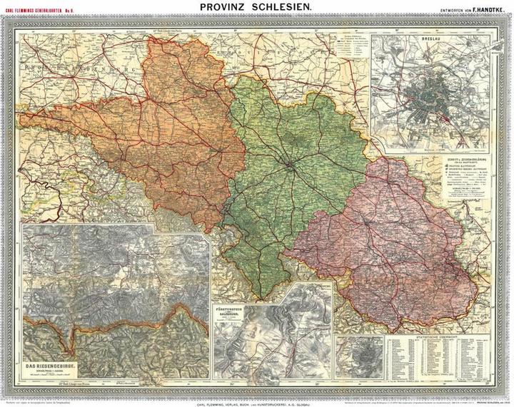 Produktbild Historische Karte: Provinz SCHLESIEN im Deutschen Reich - um 1910 (gerollt)