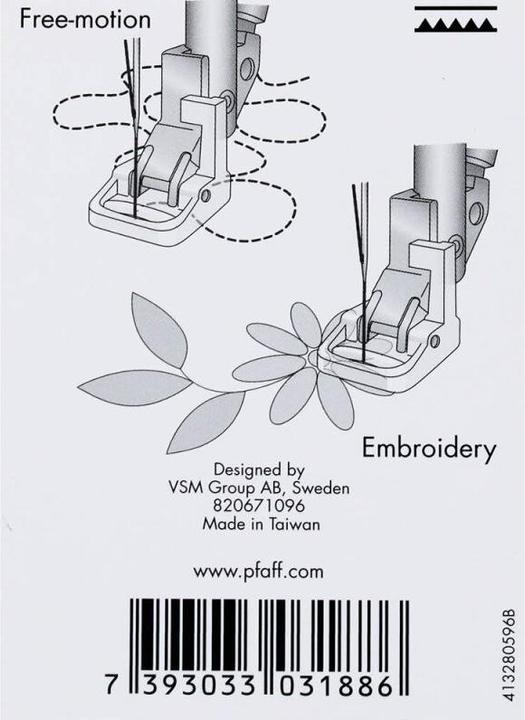 Actual product image Pfaff Embroidery/sensor free-motion foot, group J L except expression™ 3.5, 3.2, 3.0, 2.0, expression™ 150