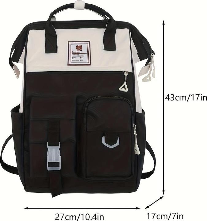 Only-Bags.Store Style Schulrucksack, grosse Kapazität Colorblock täglichen Gebrauch Schule Rucksack