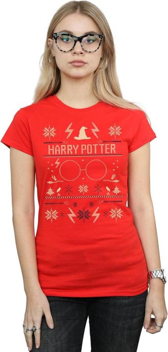 Actual product image Womens/Ladies Christmas Pattern Cotton T-Shirt (XL)