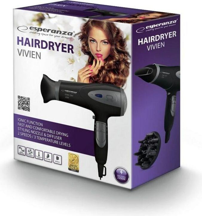 Image du produit Esperanza SÈCHE-CHEVEUX 2200W IONIC VIVIEN EBH005K