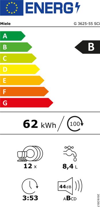 Etichetta energetica Miele G 3625-55 SCi
