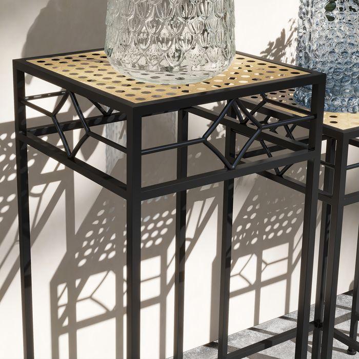 Immagine prodotto Swisshandel24 Supporto per piante a 3 pezzi Sgabello impilabile per fiori Portavaso con aspetto in rattan
