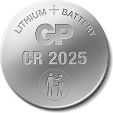 Image du produit GP Batteries Lithium CR2025, Pile à usage unique, CR2025, dioxyde de manganèse au lithium (LiMnO2), 3 V, 4 (4 pcs, CR2025, 165 mAh)