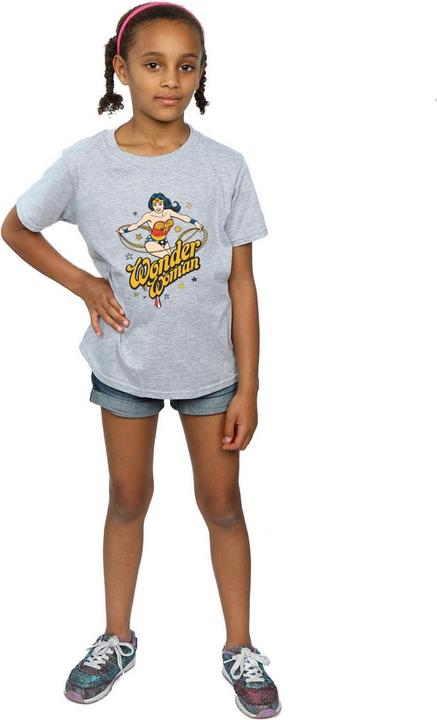 Actual product image Girls Wonder Woman Stars Cotton T-Shirt (140, 146)