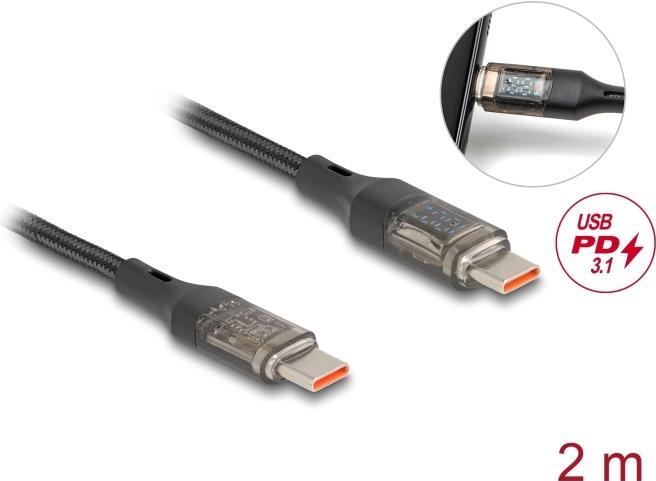 Delock USB 2.0 Daten- und Schnellladekabel USB Type-C Stecke (2 m, USB 2.0)