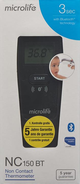Actual product image Microlife non-contact Bluethoot Fieberthermometer NC150 (Forehead, Non-contact)