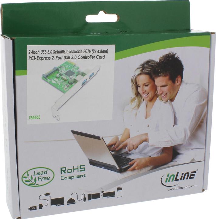 Produktbild InLine Schnittstellenkarte (inkl. LP), 2x USB 3.0 mit SATA Strom - PCIe