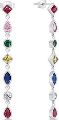 Produktbild Brilio Silver - Beautiful silver earrings with colored zircons EA801W