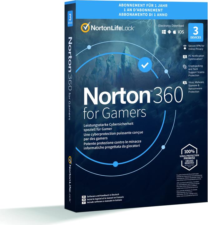 Produktbild Norton 360 Gamer (3 User, 12 Monate)