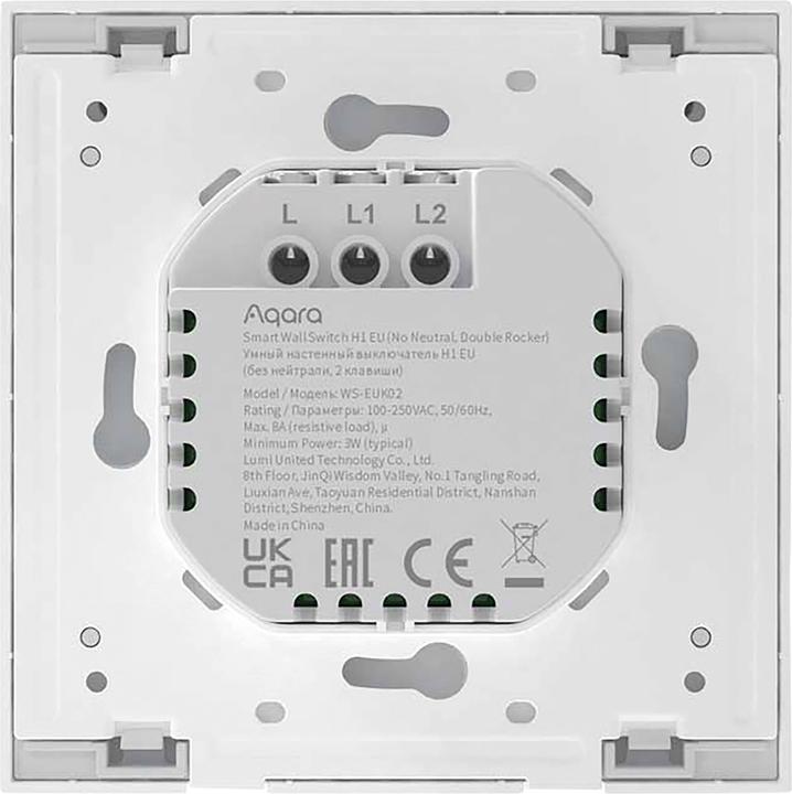Produktbild Aqara Smart Wall Switch H1 Weiss No Neutral, Double Rocker (Zigbee)