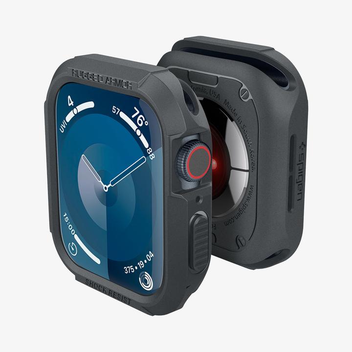 Actual product image Spigen Apple Watch 9/SE RugArm Drk Gr