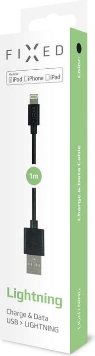 Produktbild Fixed USB-Kabel USB-A - Lightning 1m Schwarz (FIXD-UL-BK) (1 m, USB 2.0)