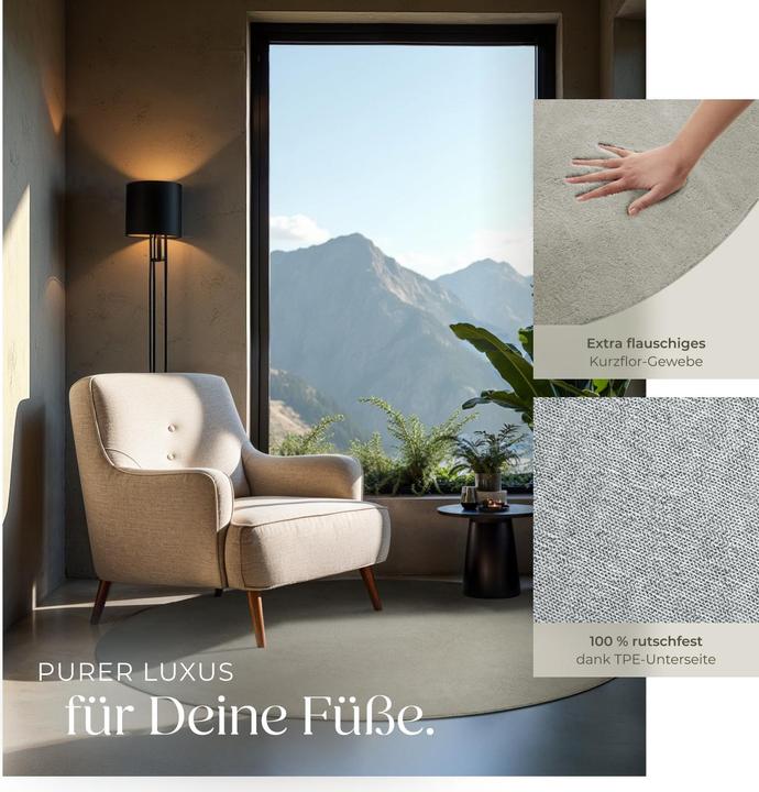 Produktbild tectake Kurzflorteppich Soft Zone (120 x 120 cm)