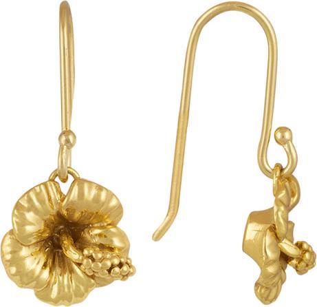 Image du produit Steinkult Boucles d'oreilles plaquées or "Hibiscus Éclat (Laiton doré 18 carats)