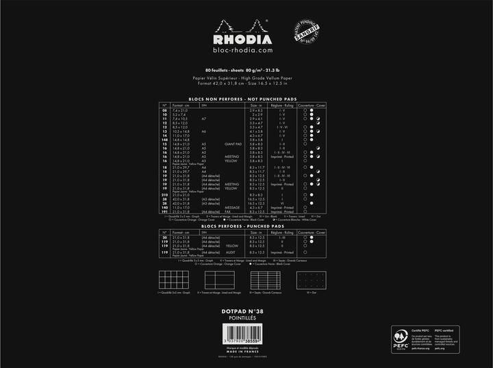 Image du produit Rhodia Blocs agrafés 80 g Basics (A3+, Quadrillé)