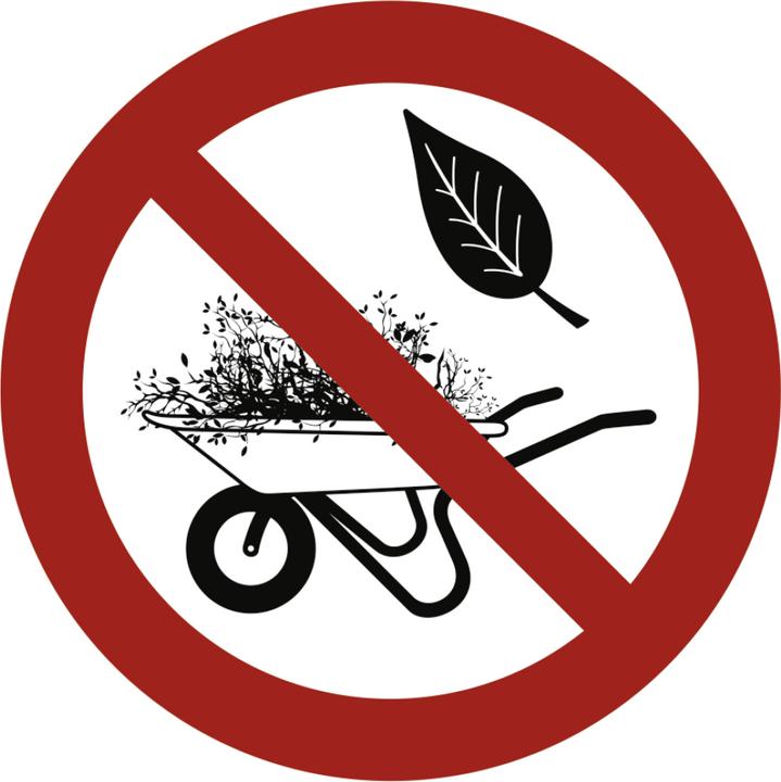 Produktbild Moravia Verbotszeichen Grün- und Gartenabfälle abladen verboten Aluminium, Ø 200 mm