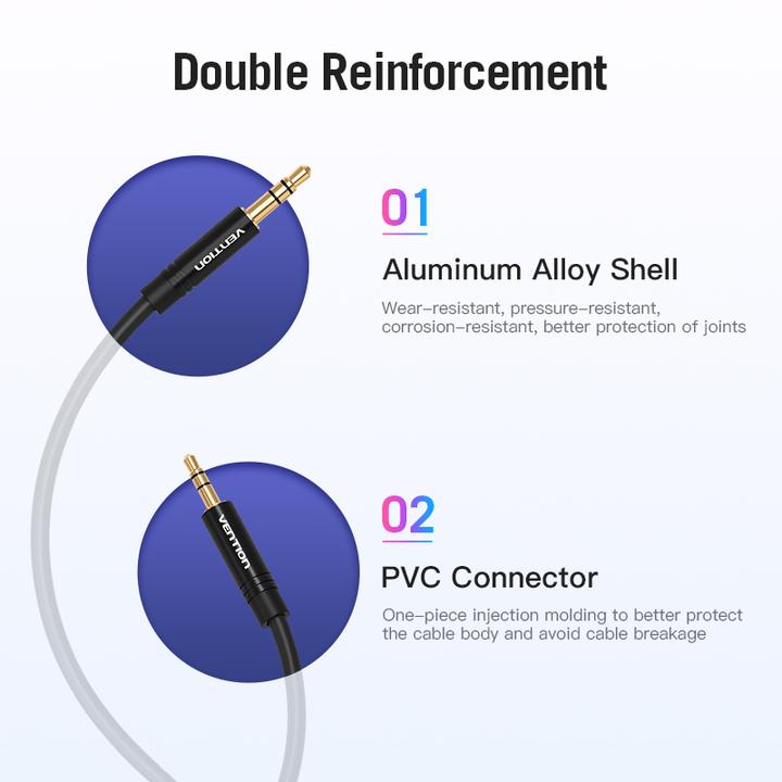 Productafbeelding Vention 3,5 mm stekker - 2,5 mm stekker (1.50 m, 2,5 mm, 3,5 mm aansluiting (AUX))